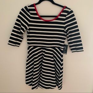 Express Black and White Striped Dress NWT